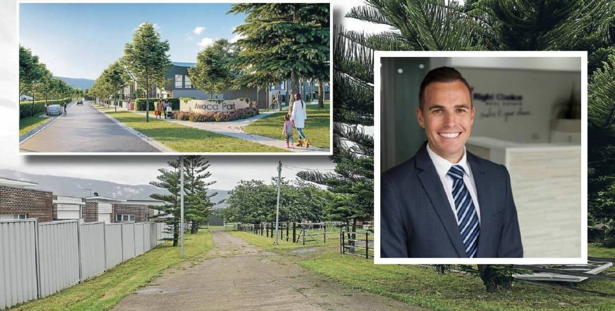 Fraud: Real estate agent Ben Feltham (inset) was sentenced over his role in Elie Douna's attempted $14.7m fraud. Image shows the proposed Avondale site and an artist's impression of the development. Picture: Adam Mclean