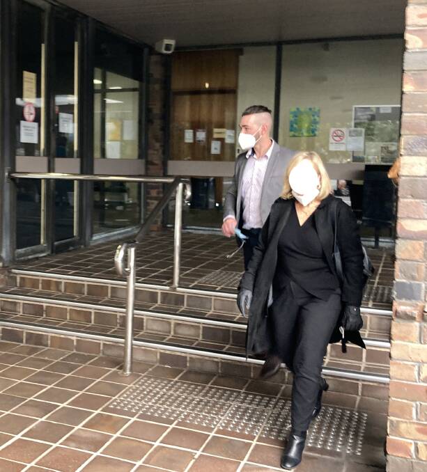 Sam Messina exiting Port Kembla court house on Thursday. 