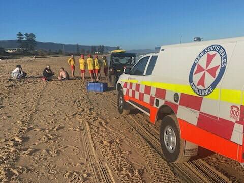 Multiple people were rescued at an unpatrolled location on the north side of Woonona pool. Picture by Surf Life Saving Illawarra