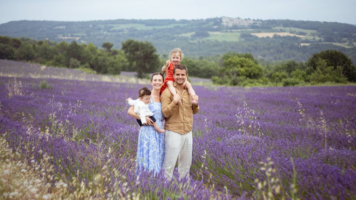 Aymeric and Tilly Grand with their children Clementine and Viggo, on holiday in Luberon, France, in July 2023. Picture by Lambert Grand