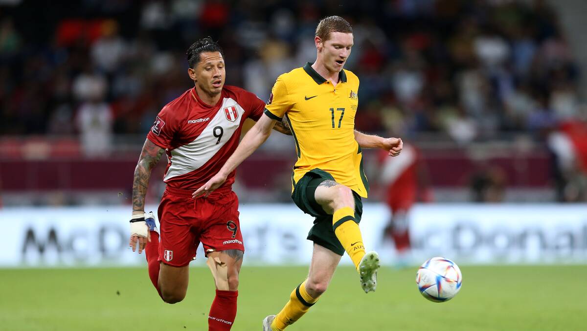 Kye Rowles was a standout performer in the Socceroos historic victory over Peru in qualifying. Picture by Getty Images