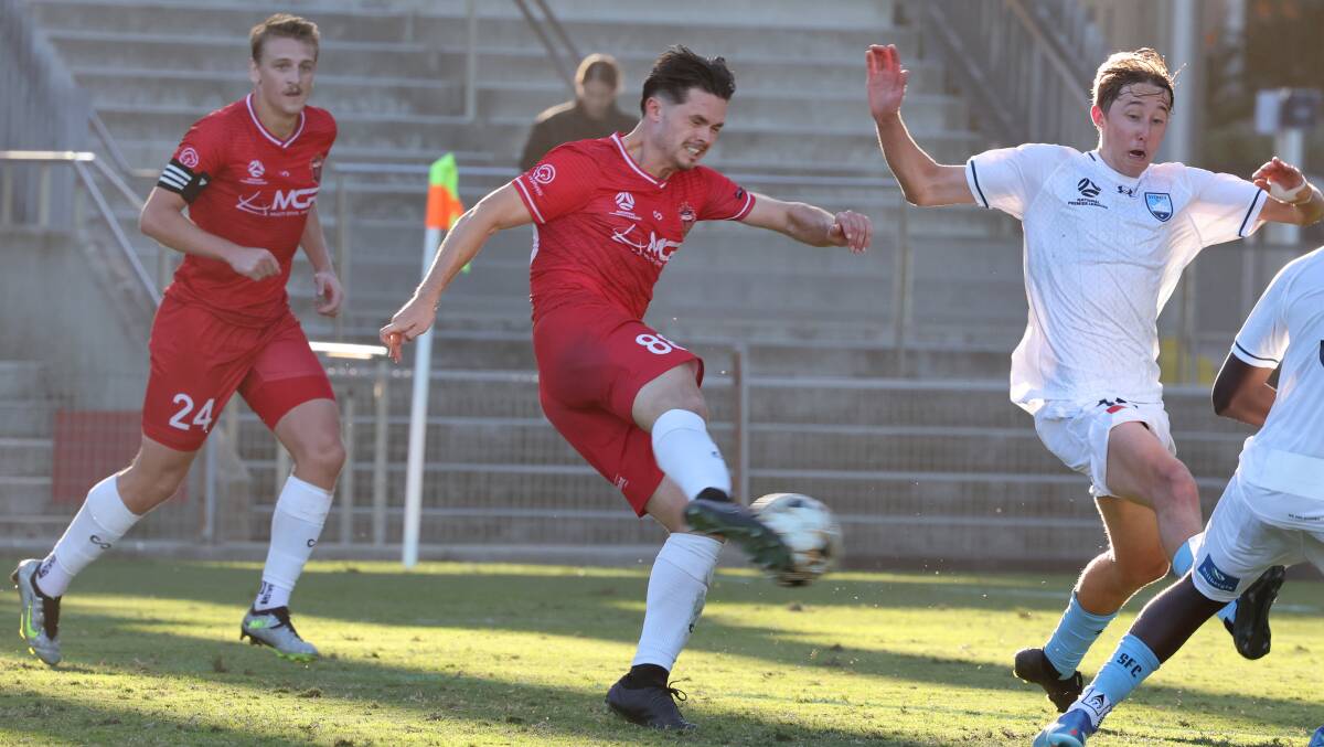 Wollongong Wolves midfielder Chris McStay scored and provided a key assist in the team's 3-2 win against Sydney FC at WIN Stadium. Picture by Robert Peet