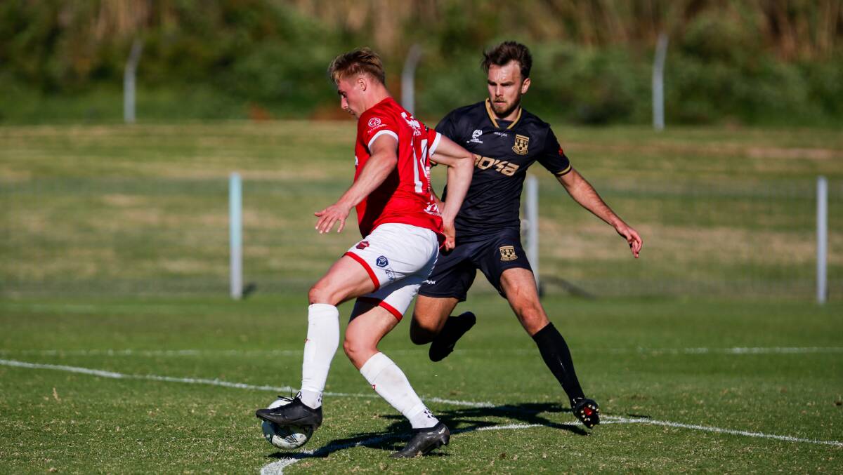 Jake Trew against Sydney United in the 2023 season. Picture by Anna Warr