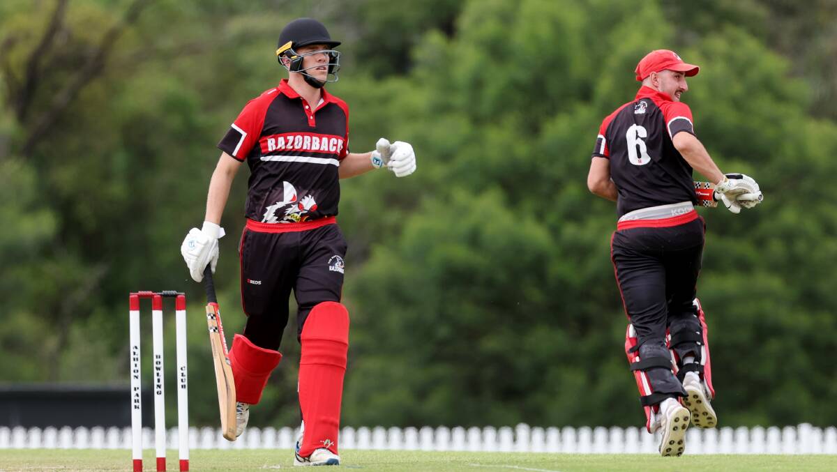 The Rail batters Kieran Gilly (85) and Adam Ison (59) were crucial with the bat in their win last week against Kiama. Picture by Sylvia Liber
