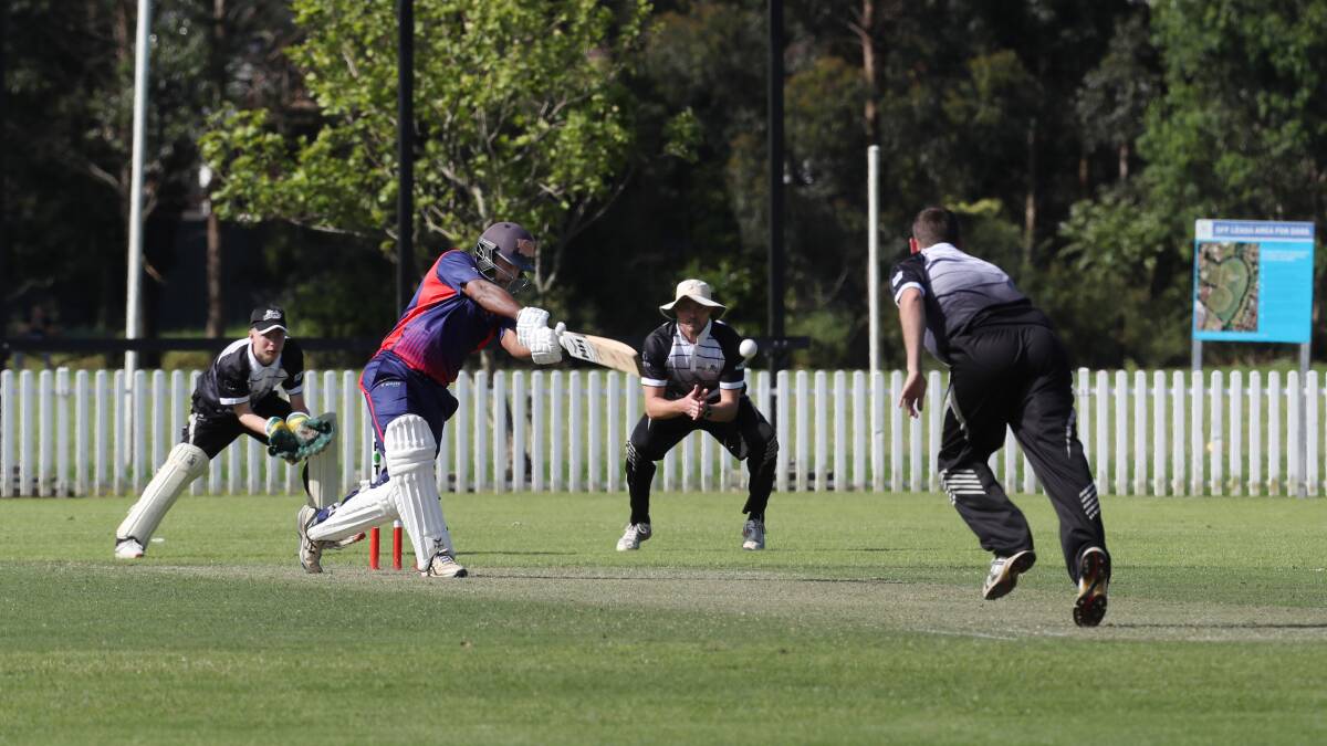 Wests batsman Udar Jayasundarat hits the covers through the ball against Balgownie in the T20 competition. Picture by Robert Peet
