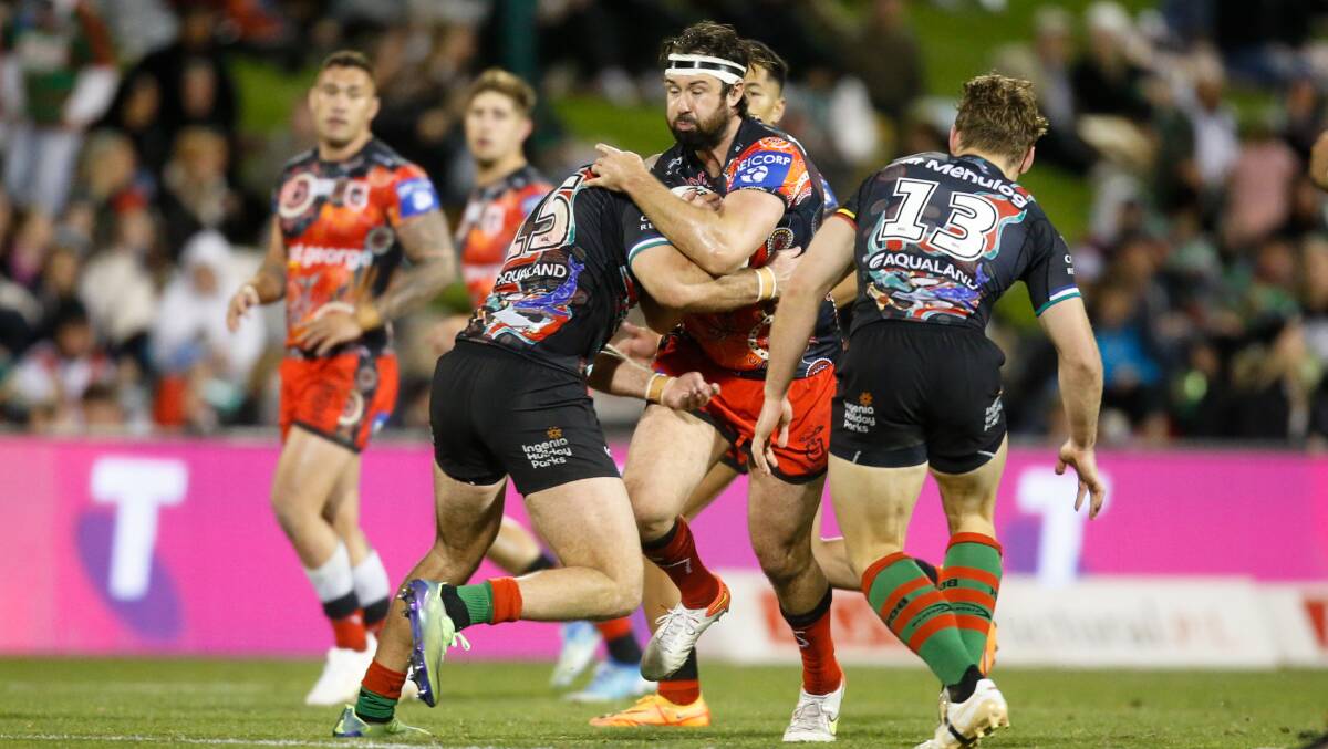Pushing on: Aaron Woods said he wants to go again next season with the Dragons as he plays his 250th match this weekend. Picture: Anna Warr