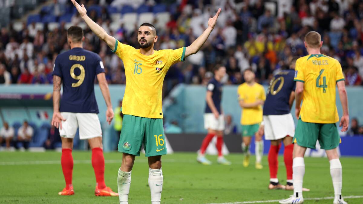 Australian left-back Aziz Behich had a sensational game but it was not enough for the Socceroos. Picture - Getty