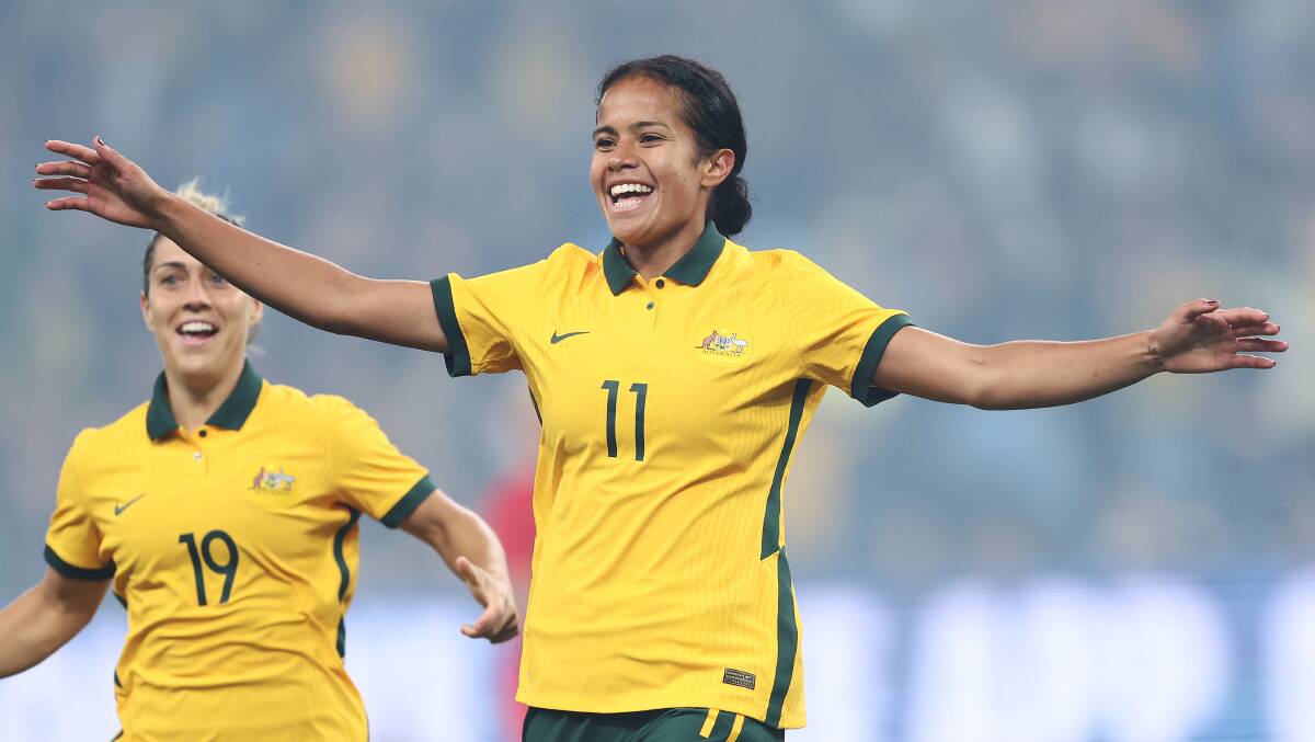 Mary Fowler got the Matildas off to the best possible start. Picture by Mark Metcalfe