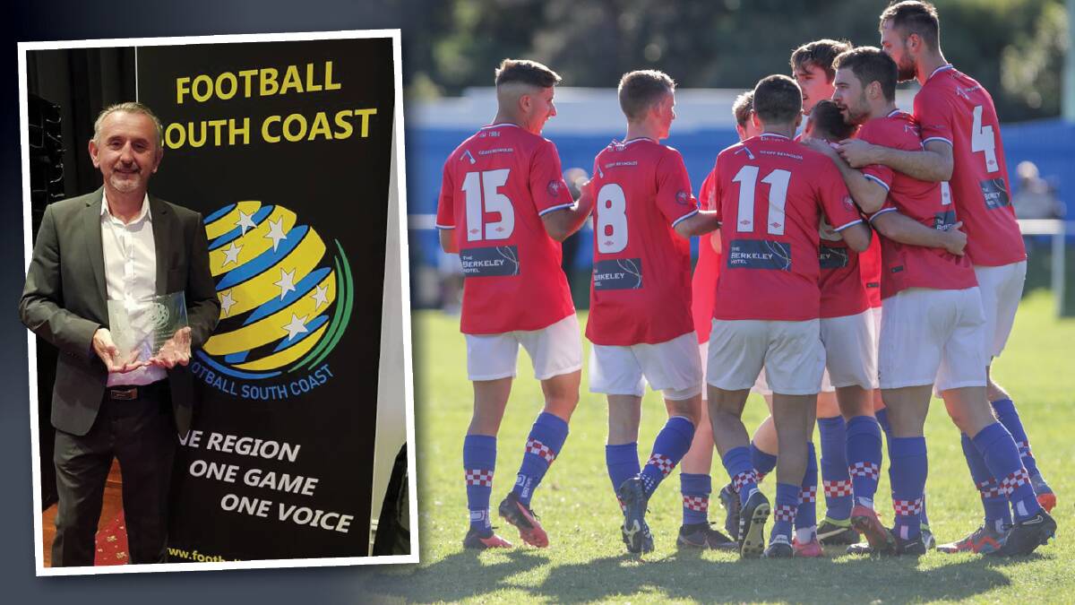 South Coast United's 2-0 win against Wollongong Olympic meant so much more following the announcement that club trailblazer Ted Valic (inset) would be stepping down from managerial duties due to health concerns. Picture by Adam McLean