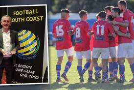 South Coast United's 2-0 win against Wollongong Olympic meant so much more following the announcement that club trailblazer Ted Valic (inset) would be stepping down from managerial duties due to health concerns. Picture by Adam McLean