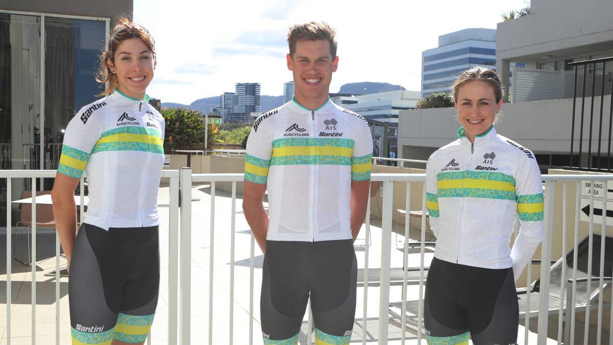 Georgia Baker, Lucas Plapp and Grace Brown in Wollongong ahead of the world's. Picture by Robert Peet