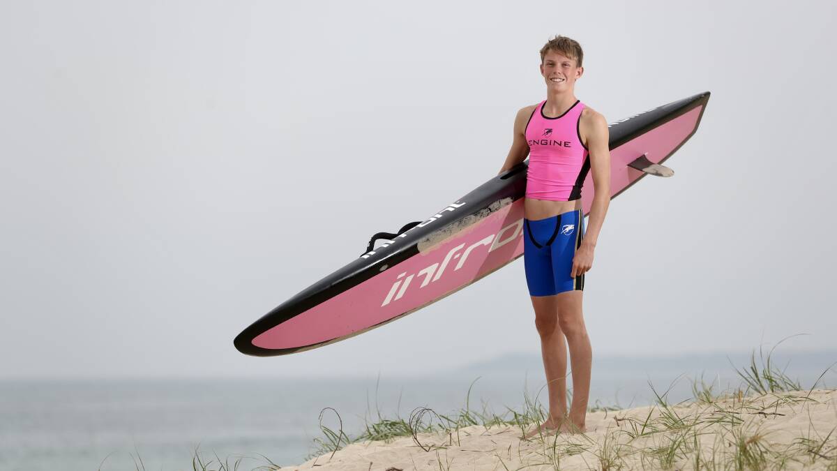 Warilla High School student Maddix Burke has been selected for the NSW Surf Life Saving team. Picture by Adam McLean