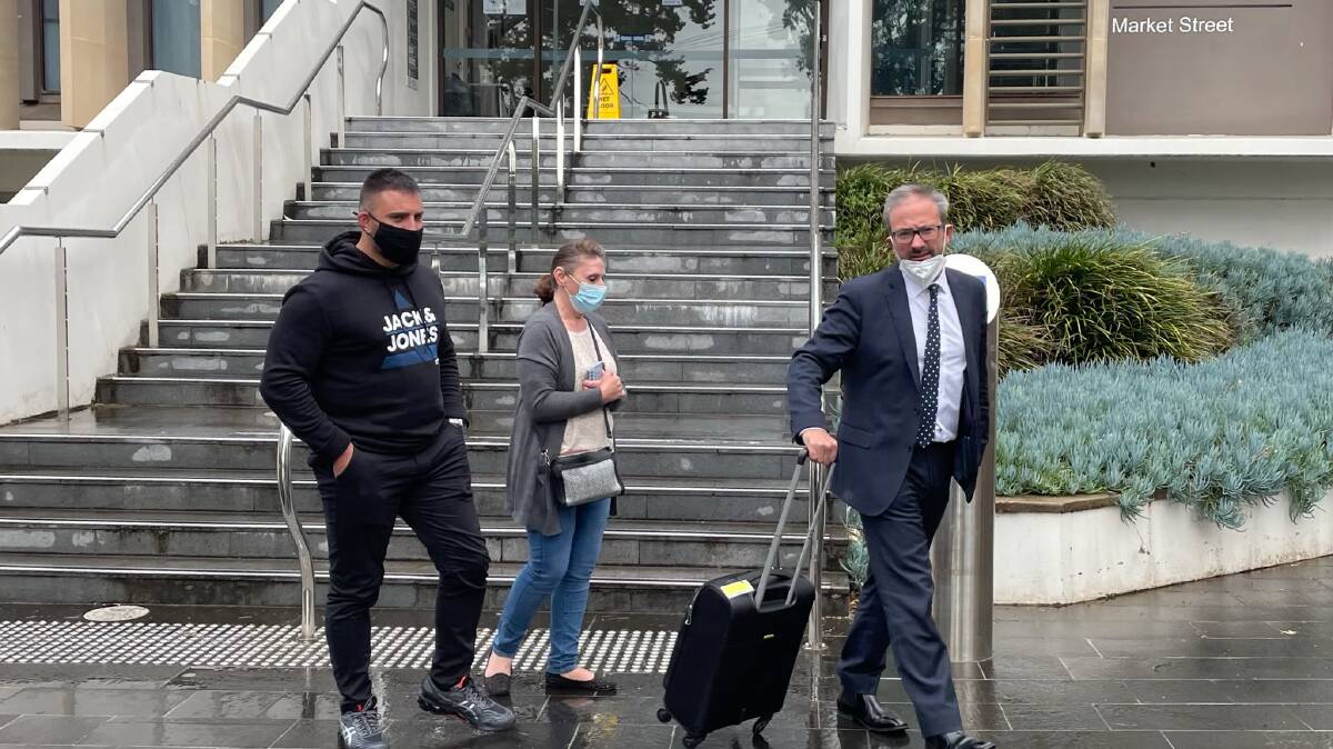 Aleksandar Miceski leaving court with his mother and legal aid lawyer, Nick Ashby. Picture: Louise Negline
