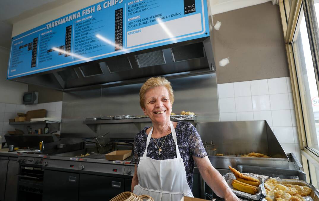 Tarrawanna Fish and Chips shop owner Vera Mitrevski has decided to handover the reins after running the business for 36 years. Picture by Adam McLean.
