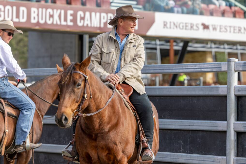 Tom Burlinson, star of stage and screen, at the Ringers Western Gold Buckle Campdraft Championships, Willinga Park. Picture by Jo Thieme Photography
