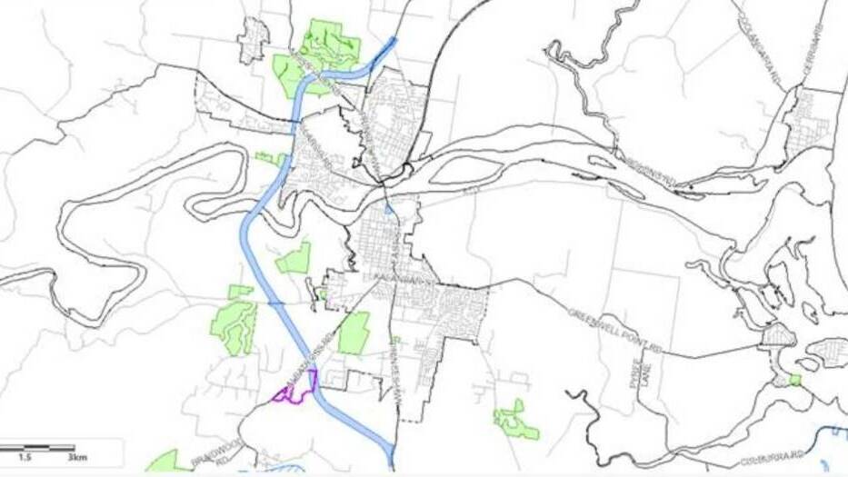 Its not just a line of a map. The Shoalhaven Local Environmental Plan shows the council's proposed route (in blue) of the Western Nowra Bypass.