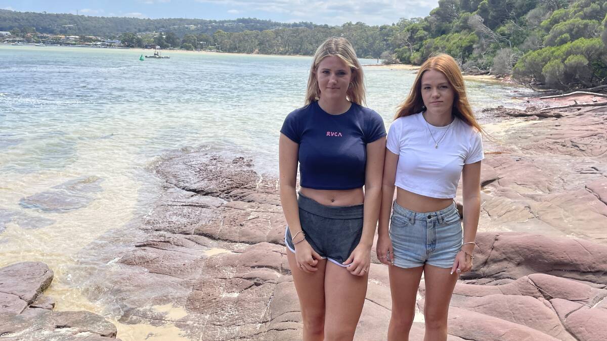Ruby Woodger from Pambula and Lara Kellalea from Merimbula were sunbaking on a small beach just behind where this photo was taken when they heard cries for help on Saturday afternoon, February 11. Photo by Sam Armes