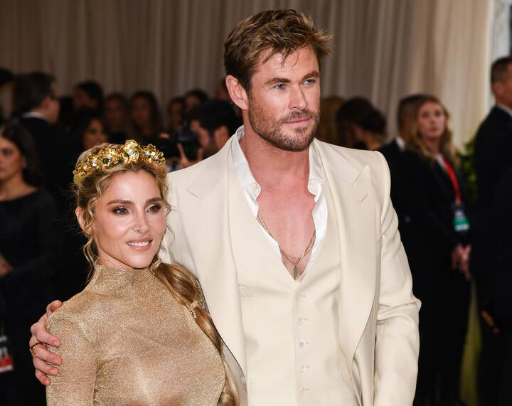 Elsa Pataky and Chris Hemsworth walking on the red carpet at the 2024 Metropolitan Museum of Art Costume Institute Gala. Picture Anthony Behar/Sipa USA