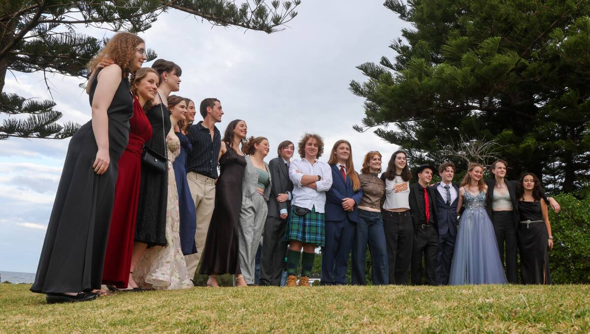Year 12 students from Bulli High School at Sandon Point before their school formal at Panorama house. Picture by Adam McLean