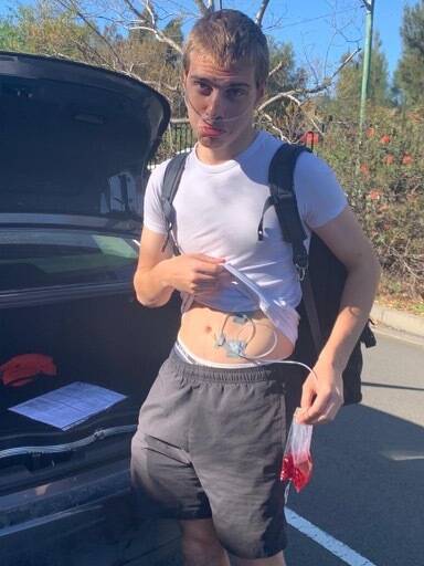 In the last week of year 12 Michael Masi dressed up as his brother Kristian who was in hospital with appendicitis. Picture supplied by Emidio Masi