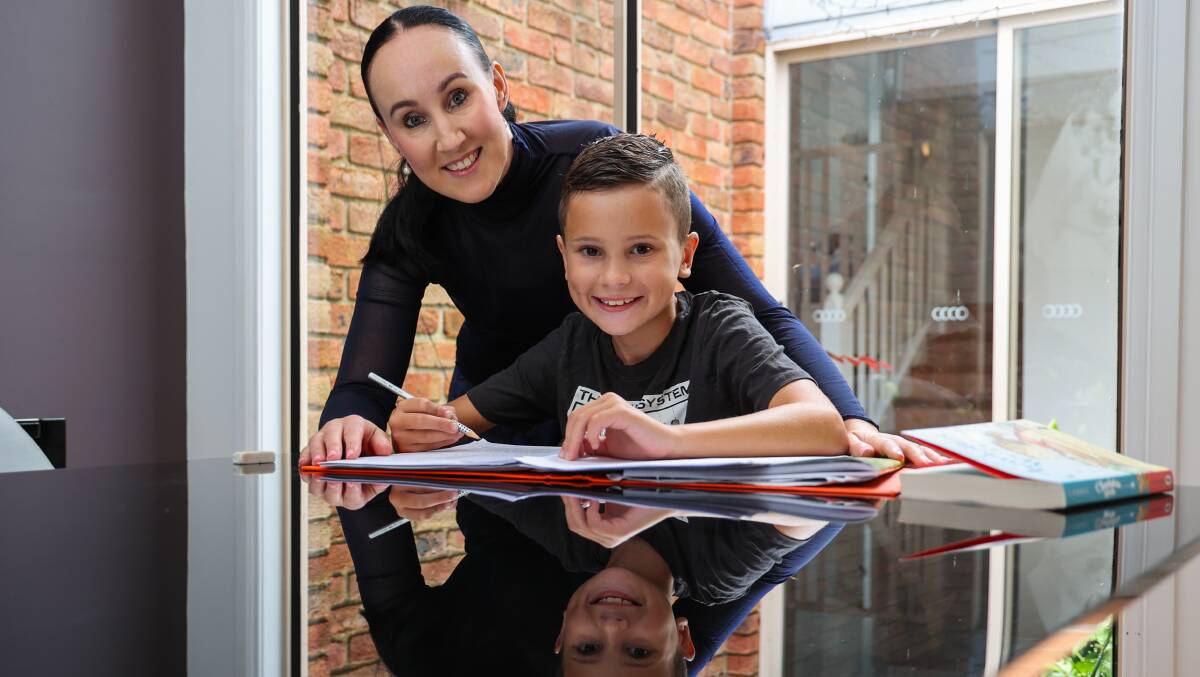 Sharna Mahanidis and her 10-year old son James Michael Mahanidis. Picture by Wesley Lonergan