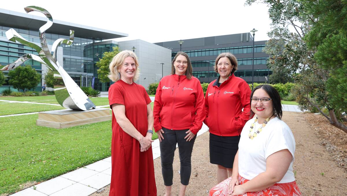 University of Wollongong (UOW) academics Distinguished Professor Sharon Robinson, Dr Tamantha Stutchbury, Professor Danielle Skropeta and Dr Diana King at the Innovation Campus in Fairy Meadow after returning from Antarctica. Picture by Adam McLean