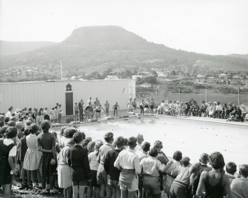 A swimming carnival at Wollongong West Public School in 1963. Picture from the collections of the Wollongong City Libraries and the Illawarra Historical Society