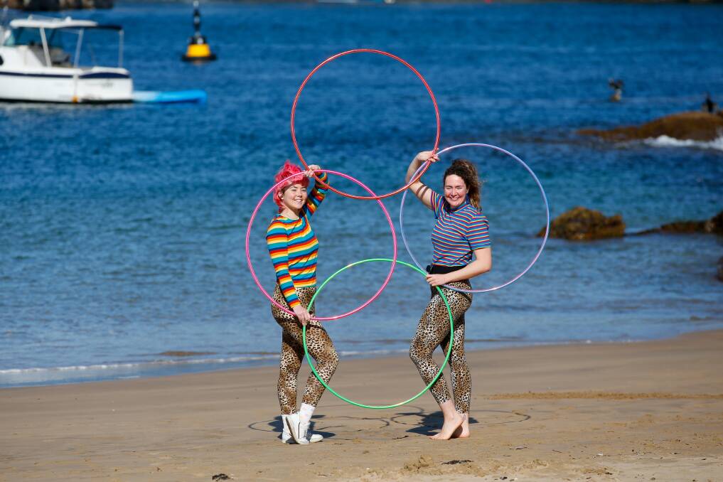 Bianca Pentecost and Lauren Greer run community hula hoop classes. Pictured at Belmore Basin in Wollongong on September 4, 2023. Picture by Anna Warr