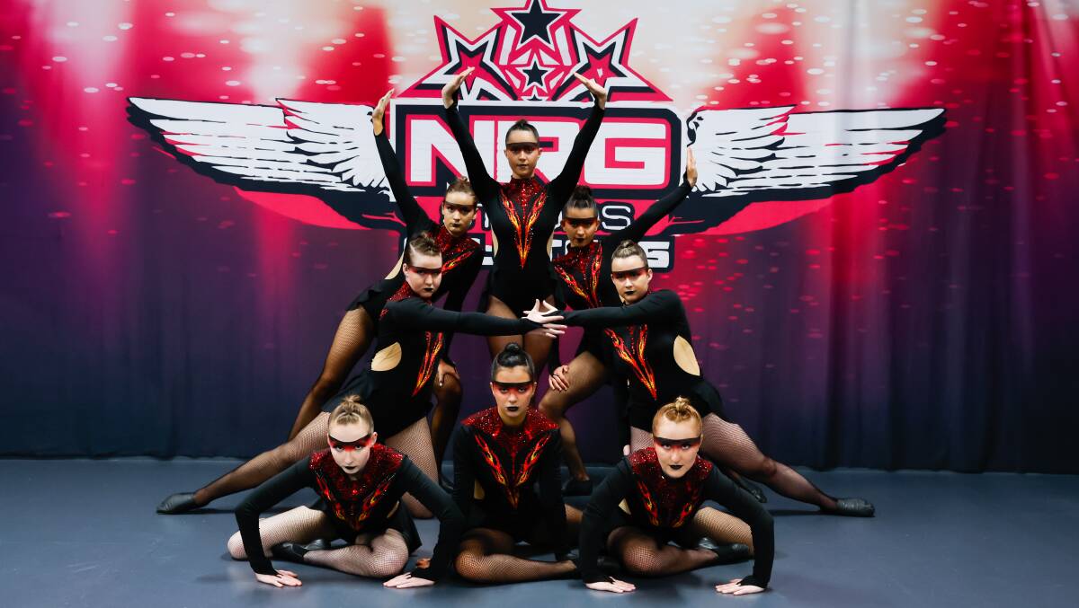 NRG Studios Allstars open jazz team Elite Empresses at the NRG Dance studio in Wollongong. Pictures by Anna Warr