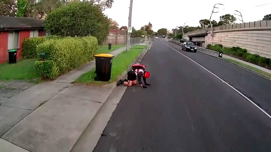 The cyclist was taken to hospital for treatment. Picture by Victoria Police. 