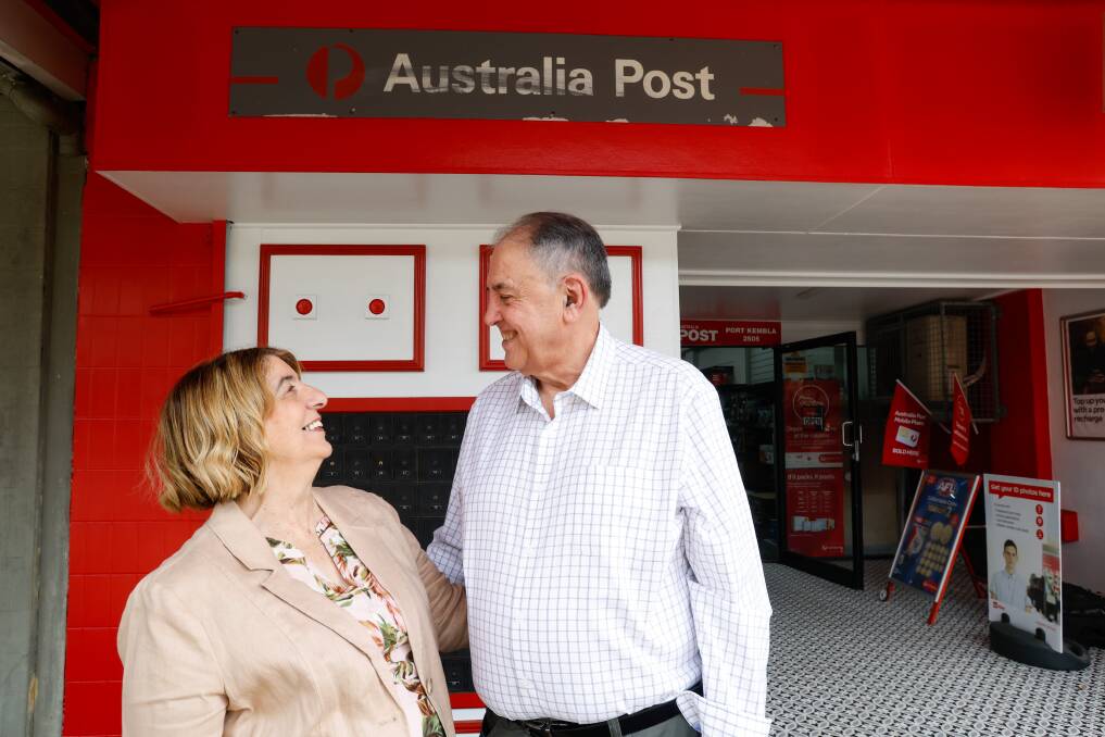 Vicky and Joe Navarria who recently retired from running the Port Kembla post office. Picture by Anna Warr