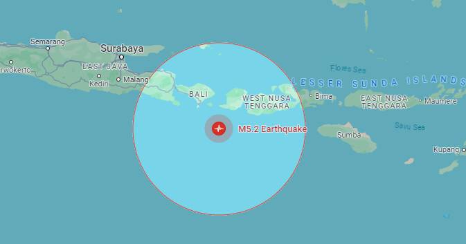 Australian tourists were shaken by the Bali-Illawarra Mercury earthquake