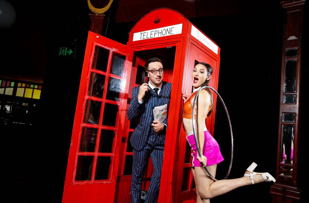 June 7. Performers Paul Dabek and Chelsea Angell promote the Speigeltent's opening night show "London Calling"