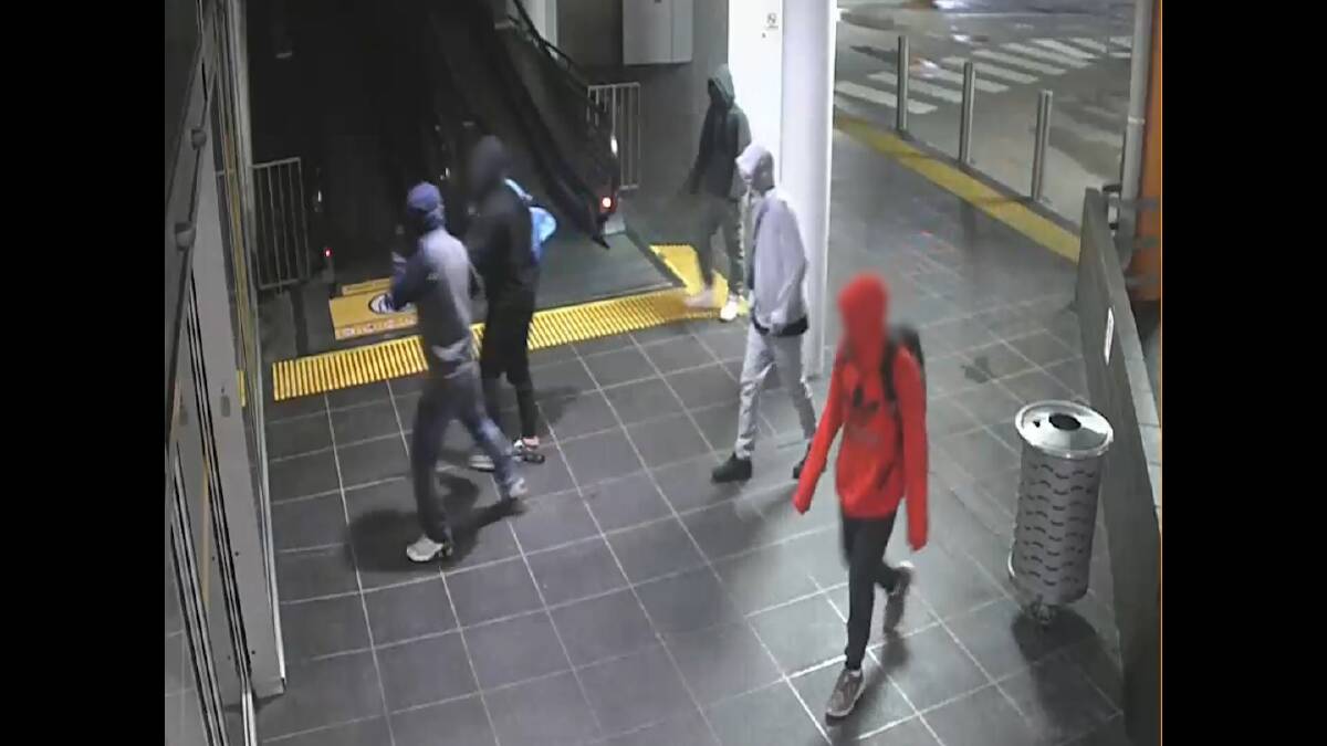 Police are searching for five people who broke into a Shellharbour shopping centre on Sunday. Picture: NSW POLICE