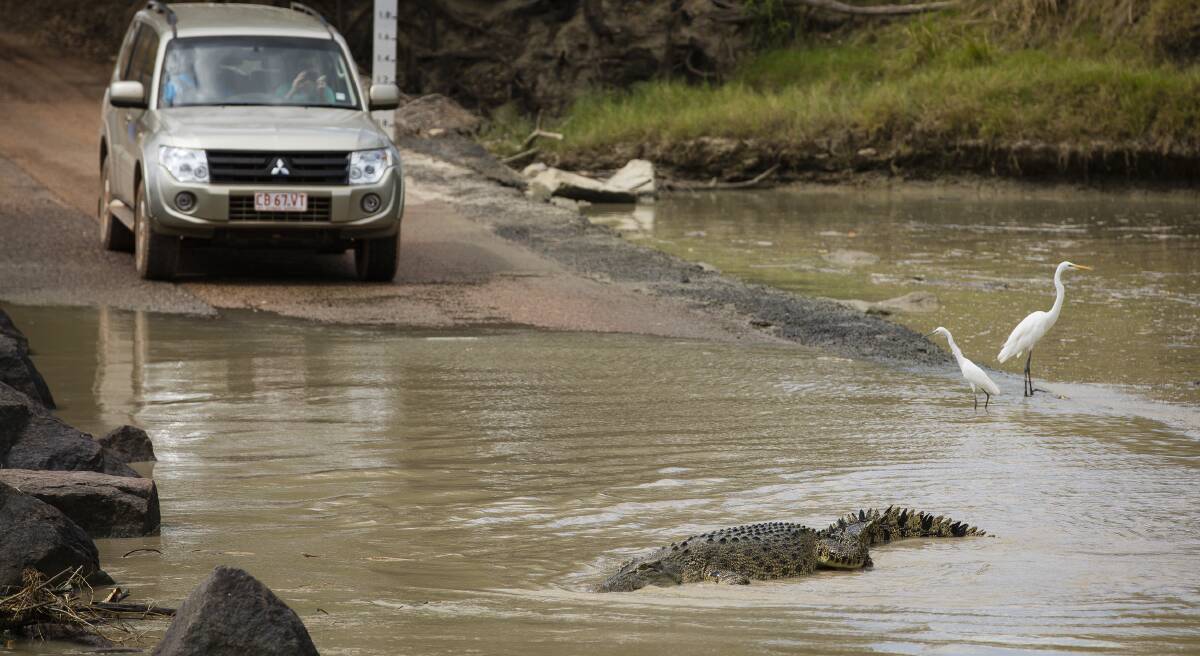 Cahills Crossing, on the East Alligator River, is infested with crocodiles. Picture: GLENN CAMPBELL