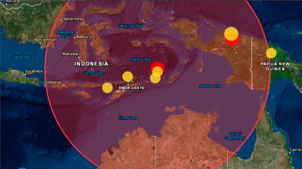 Parts of Darwin CBD have been evacuated after being shaken by a powerful 7.2 magnitude earthquake originating in Indonesia. Picture: Geoscience Australia