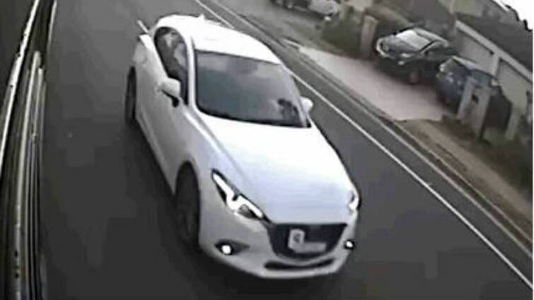 Homicide detectives had appealed for information about a white Mazda 3 hatchback seen driving around the Glenfield area around the time Brayden Dillon was shot dead . Picture: NSW Police