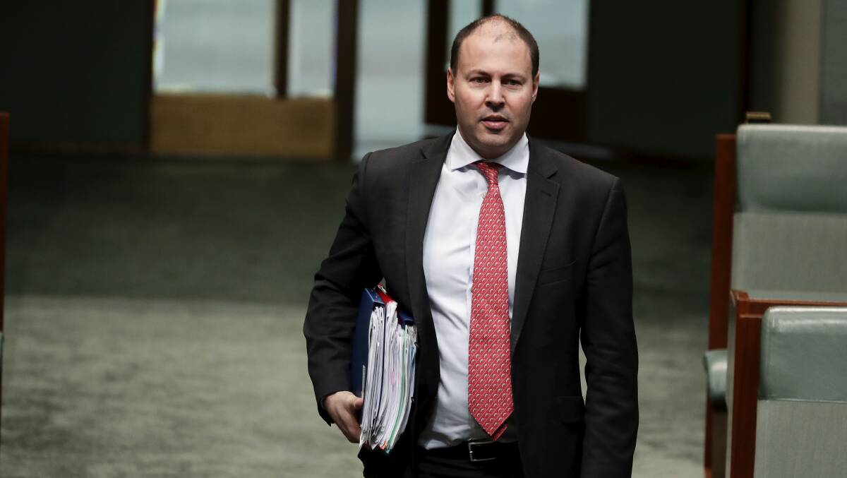 Josh Frydenberg during question time at Parliament House in Canberra on Wednesday. Picture: Alex Ellinghausen