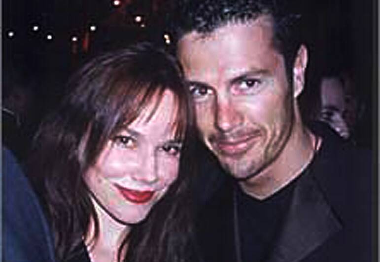 Simon Monteiro, then known as Simon Lowe, with Hollywood actress Barbara Hershey. 