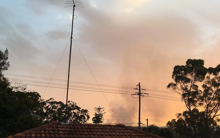 Smoke from the fire burning in the Royal National Park near Loftus. Picture: @amyjanevisionm, Instagram