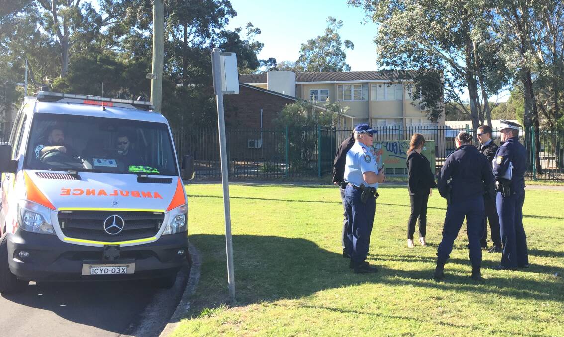 Students at Illawarra Sports High School have been evacuated after a bomb threat was made Monday morning. Picture: Sylvia Liber