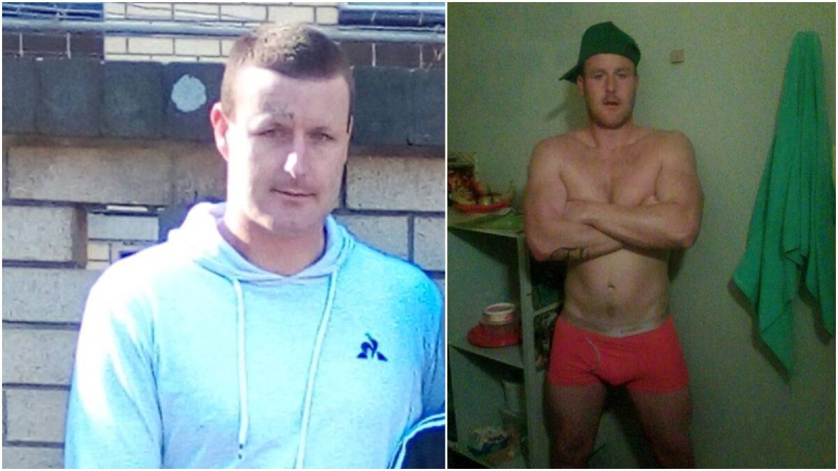 Beau Wiles. Right: Wiles pictured while serving his sentence at Goulburn Correctional Centre