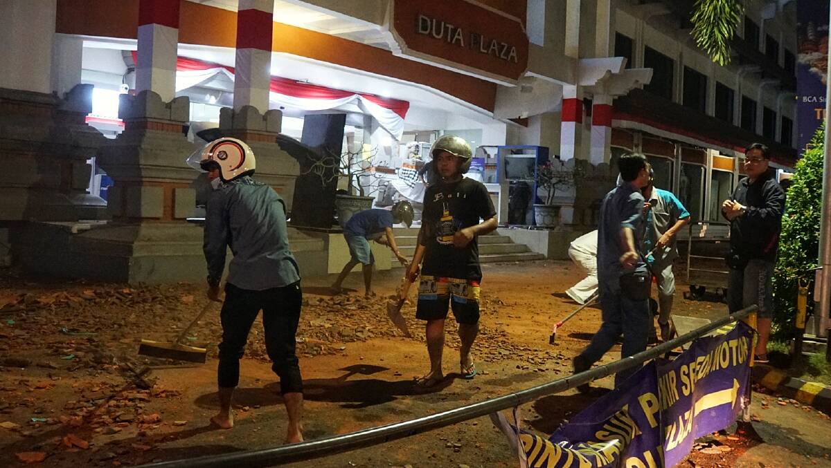 Damage to Matahari shopping centre in Denpasar. Picture: Amilia Rosa