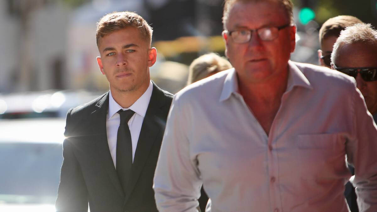 Callan Sinclair arrives at Wollongong court on Tuesday. Picture: Adam McLean