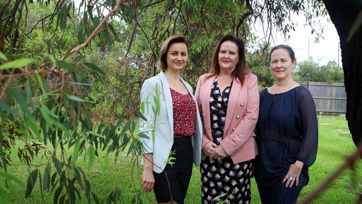 Funds welcomed: UNSW's Dr Patricia Cullen, Shellharbour MP Anna Watson and Women's Health Centre's Sally Stevenson. Picture: Sylvia Liber
