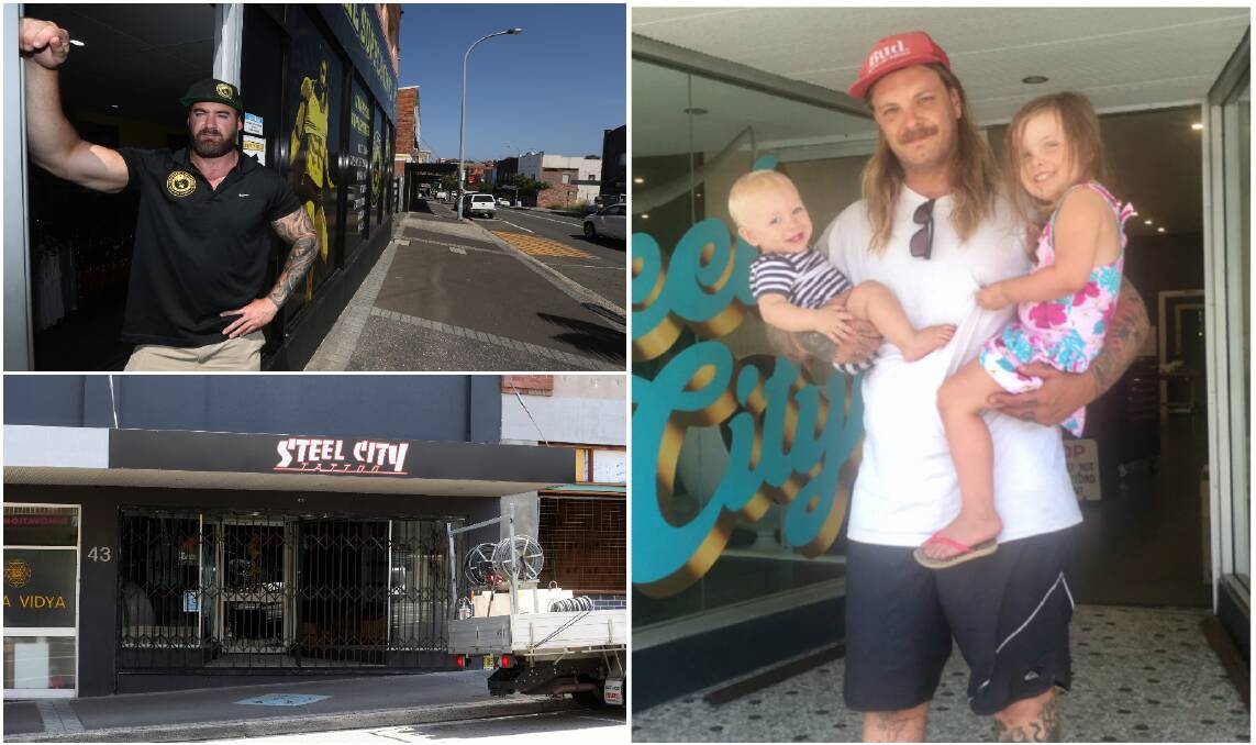 Universal Supplements owner Stu Shannon (left) has spoken in support of tattoo artist Pete Jones (right) who says he is considering relocating his family after a tribunal decision caused him to close his studio. Pictures: Robert Peet; supplied