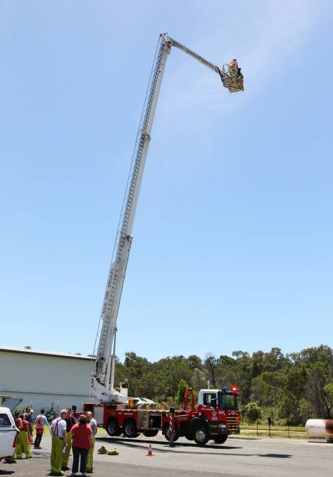Firefighters with the Bronto during a training exercise in 2013.