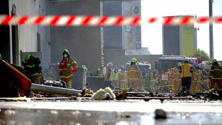 Firefighters at the scene in Essendon. Photo: Jason South