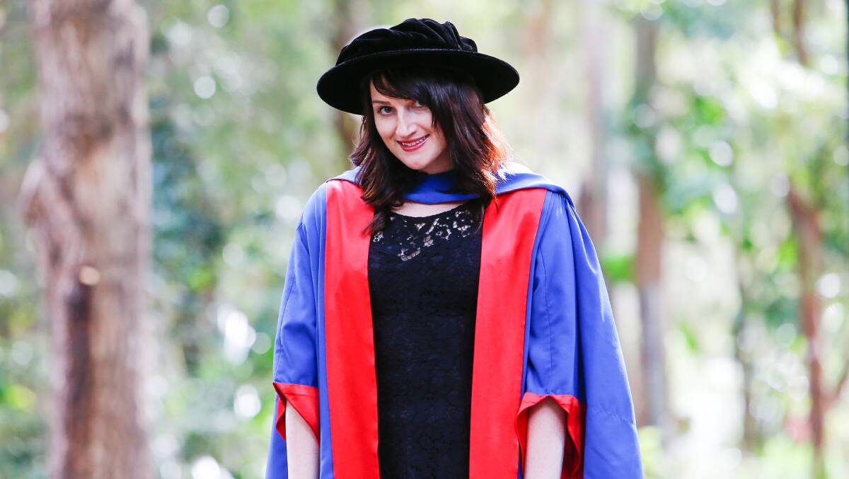 Danielle Camer received a PhD from the Faculty of Science, Medicine and Health on Thursday. Picture: ADAM McLEAN