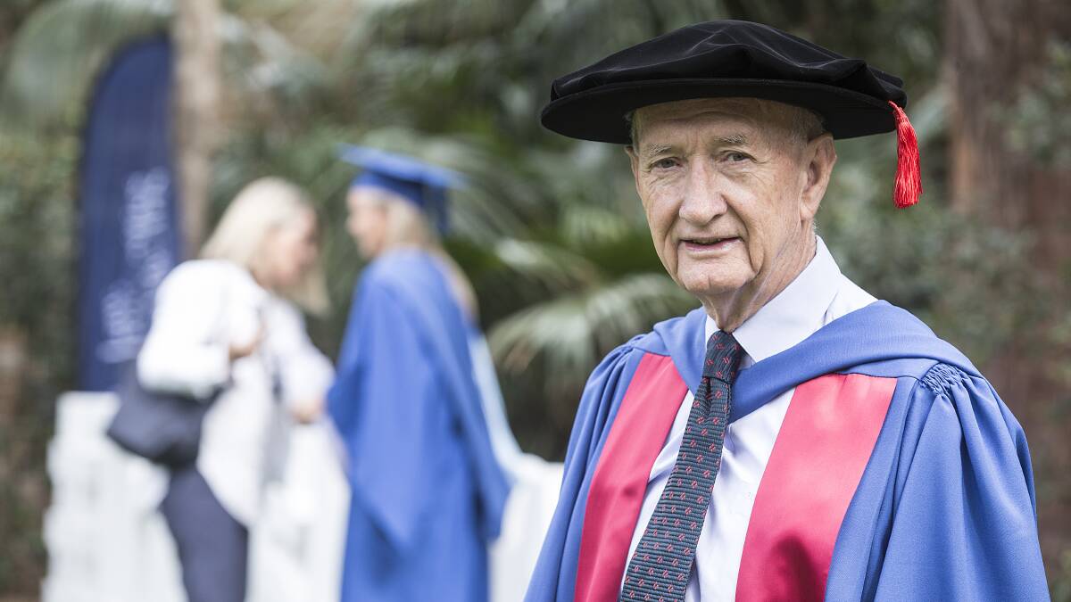 Brian Walker graduated from the University of Wollongong on Wednesday. Picture: UOW